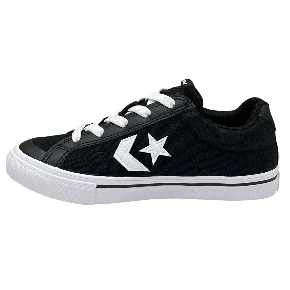 Converse Little Boys Slip-on Skate Sneaker Sz 11 Black-White Canvas Casual Shoes